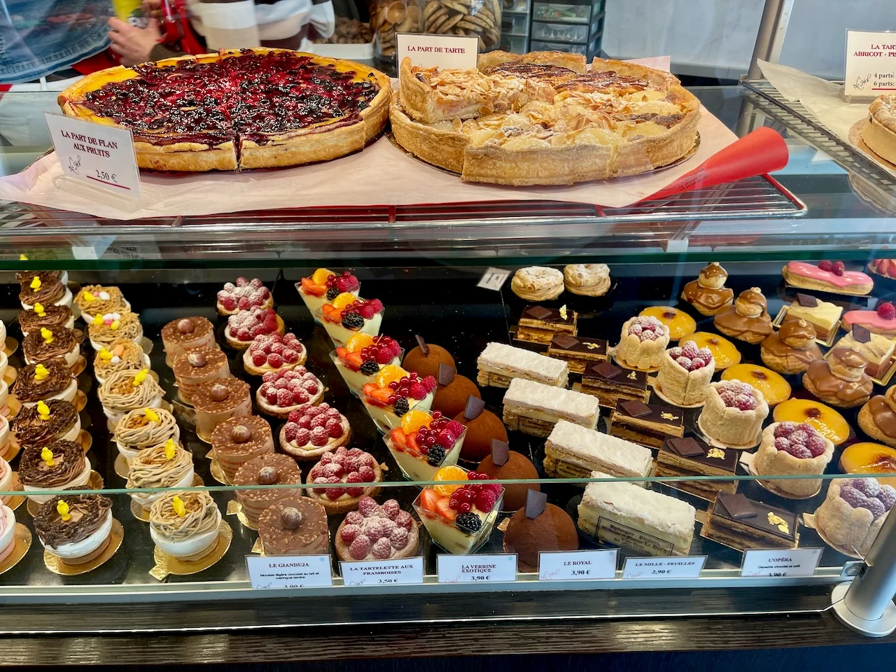 Fresh baguettes, croissants, and pastries from the village boulangerie