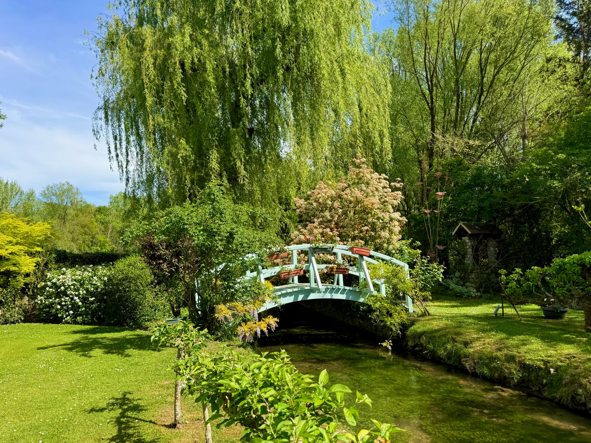 The Giverny-style bridge over the millstream at Moulin à Rêves