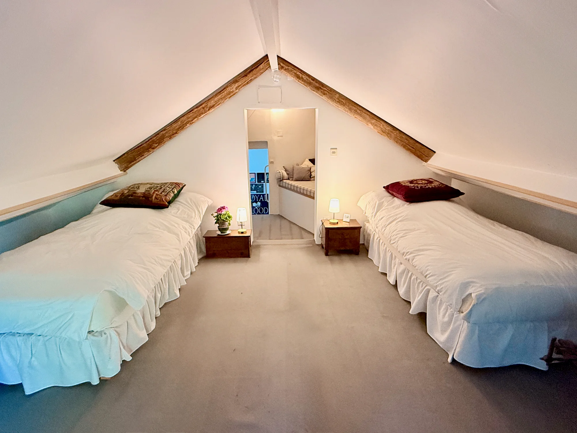 Sleeping Beauty loft with twin beds under the eaves